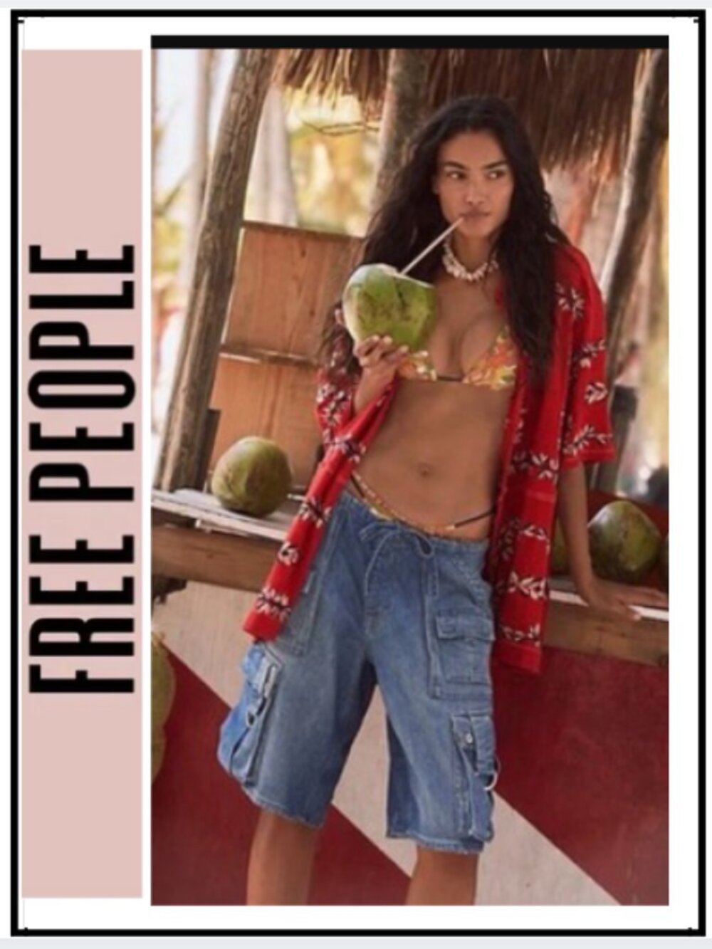 Free People We The Free Reina Cargo Shorts,